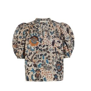 Ulla Johnson Imari Puff Sleeve Blouse in Clematis - Size 8